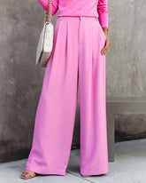 Madrigal Pocketed Wide Leg Pants - Pink